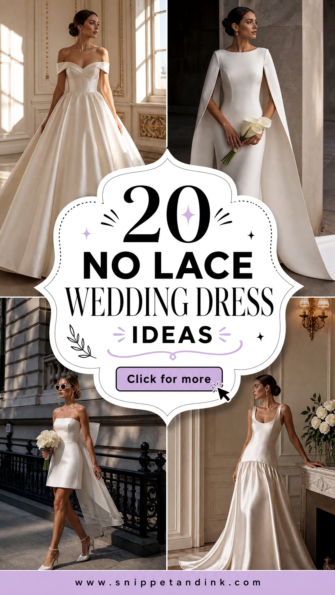 20 No Lace Wedding Dress Ideas for Stylish Modern Brides - 20 No Lace Wedding Dress Ideas for Stylish Modern Brides
