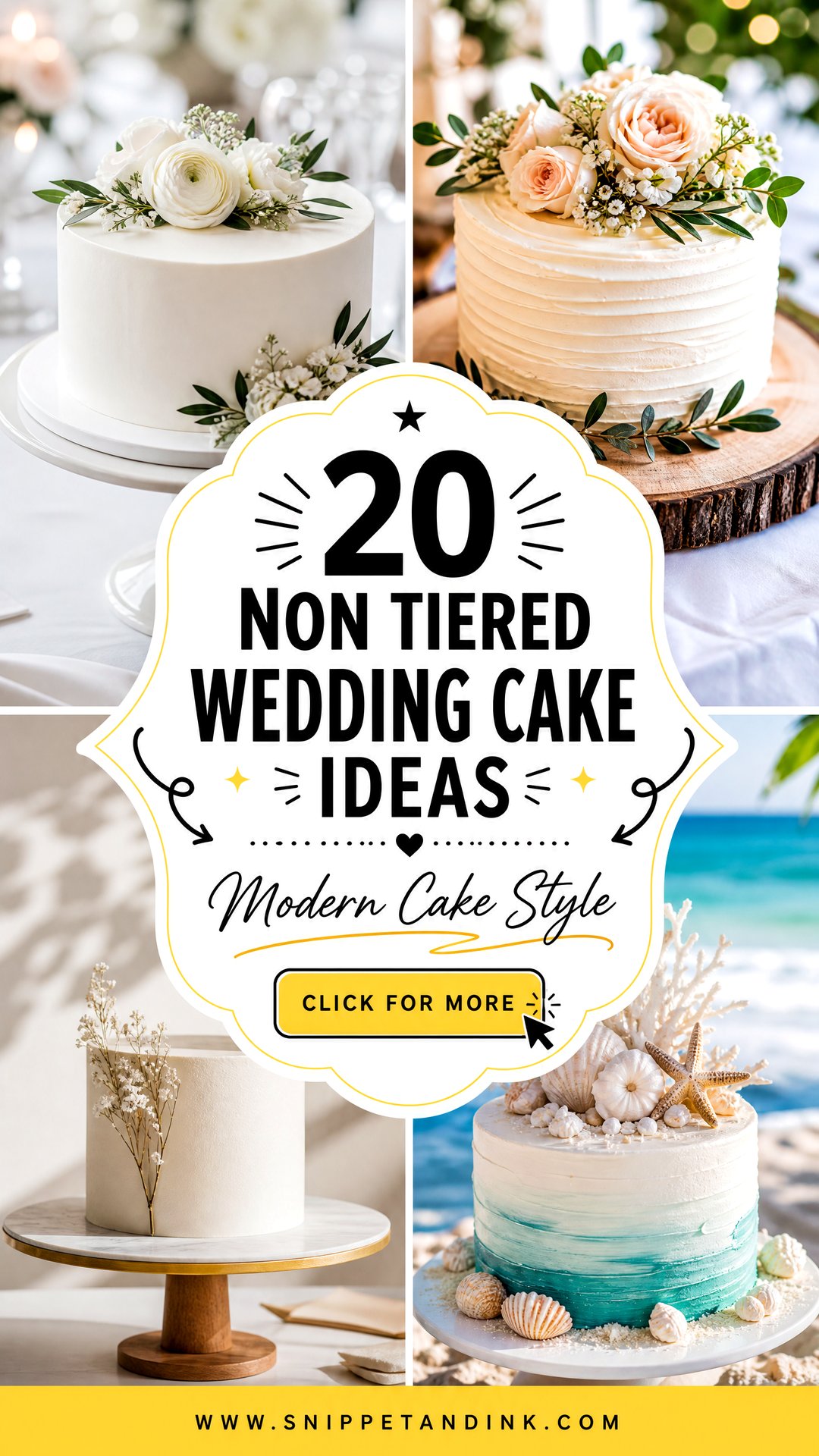 20 Non Tiered Wedding Cake Ideas for Modern Couples - 20 Non Tiered Wedding Cake Ideas for Modern Couples