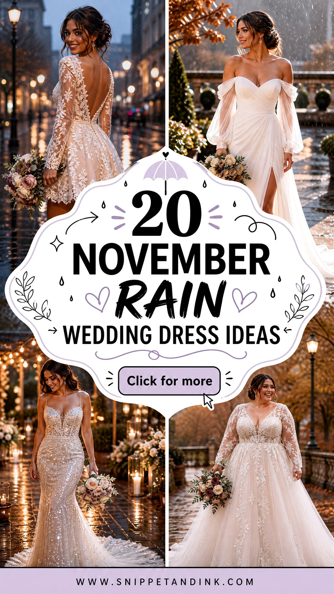 20 November Rain Wedding Dress Ideas for Romantic Fall Brides - 20 November Rain Wedding Dress Ideas for Romantic Fall Brides