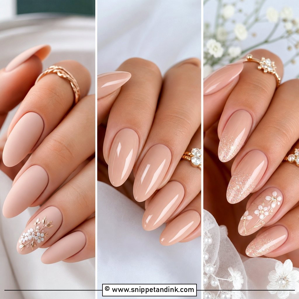 20 Nude Nails for Wedding Chic Bridal Manicure Inspo