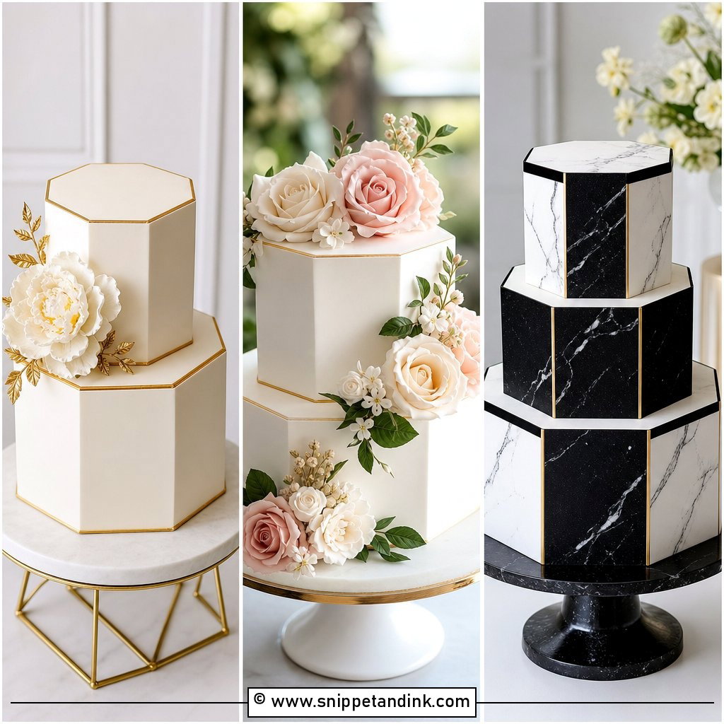 20 Octagon Wedding Cake Ideas for a Modern Reception