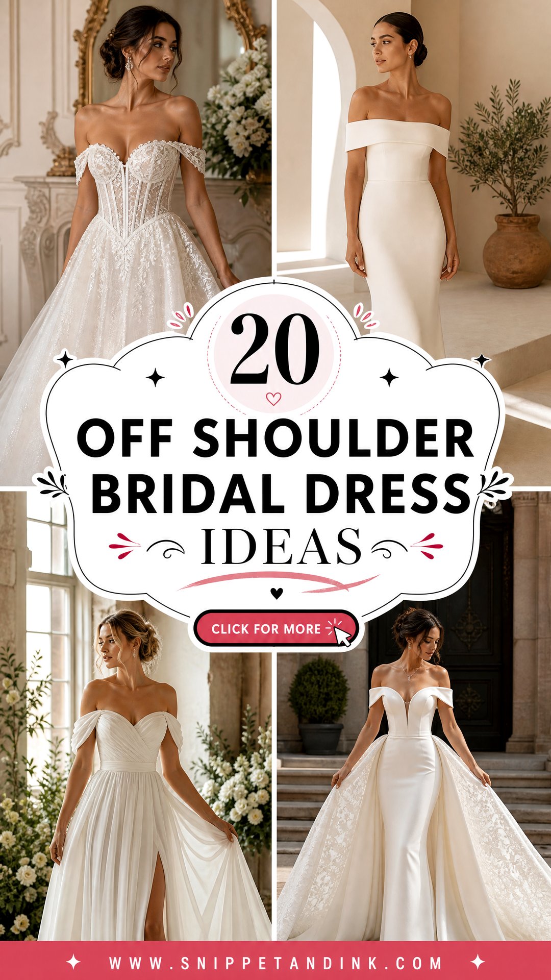20 Off Shoulder Bridal Dress Ideas for Stylish Modern Brides - 20 Off Shoulder Bridal Dress Ideas for Stylish Modern Brides