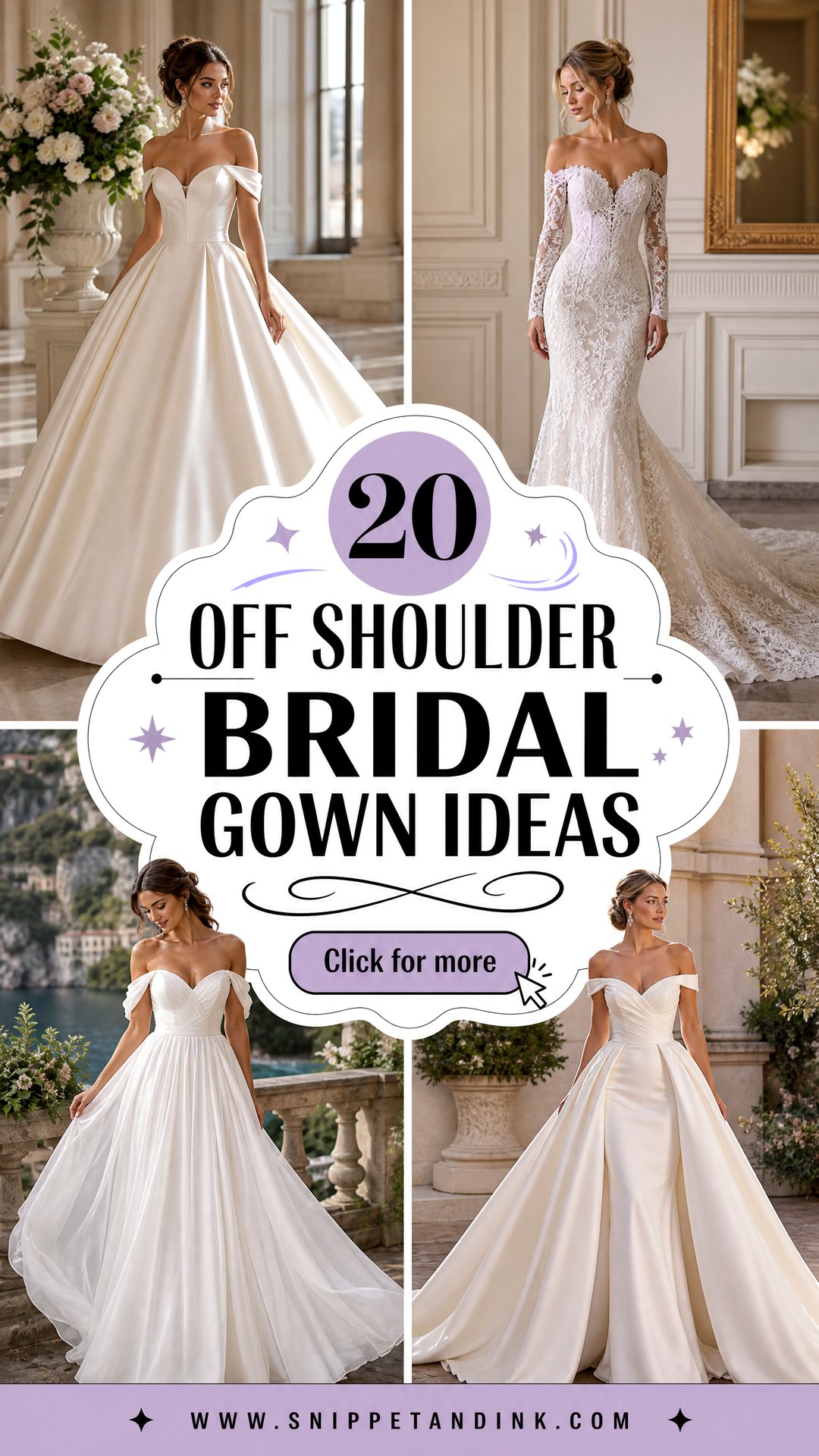 20 Off Shoulder Bridal Gown Ideas for Stylish Modern Brides - 20 Off Shoulder Bridal Gown Ideas for Stylish Modern Brides