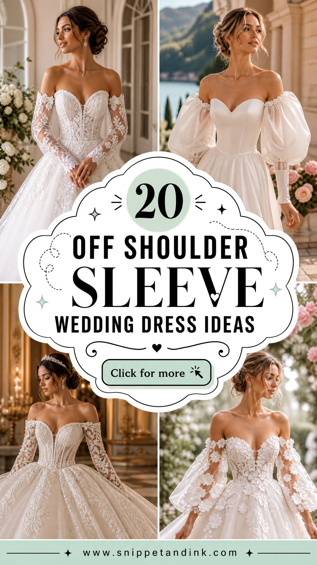 20 Off Shoulder Sleeve Wedding Dress Ideas for Elegant Brides - 20 Off Shoulder Sleeve Wedding Dress Ideas for Elegant Brides