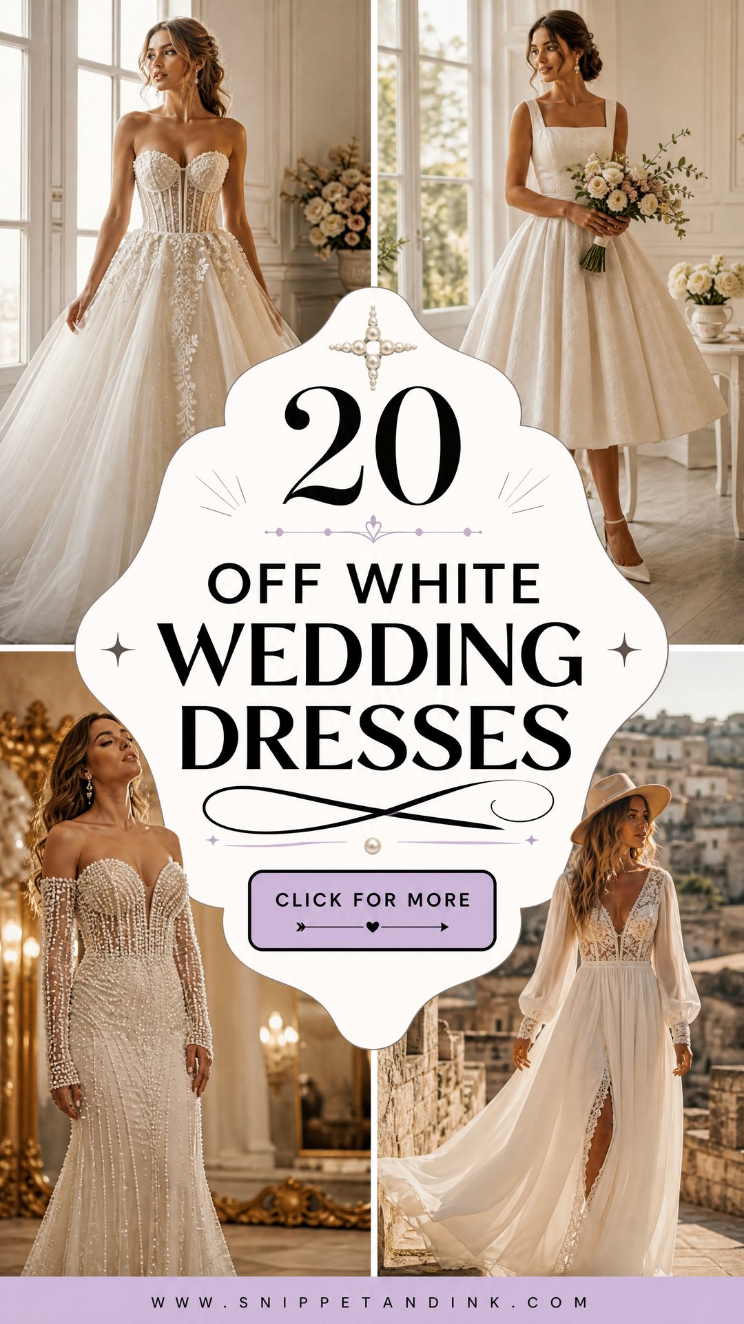 20 Off White Wedding Dresses for a Warm Timeless Bridal Look - 20 Off White Wedding Dresses for a Warm, Timeless Bridal Look