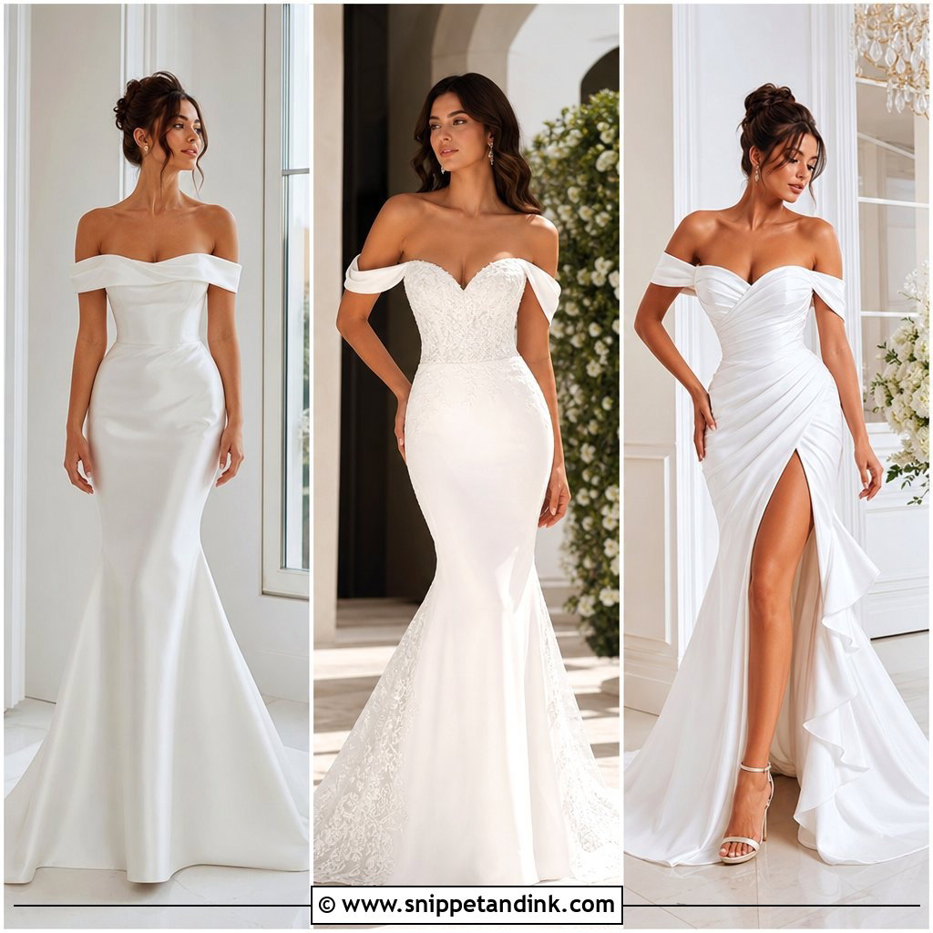 20 Off the Shoulder Mermaid Wedding Dress Ideas That Wow