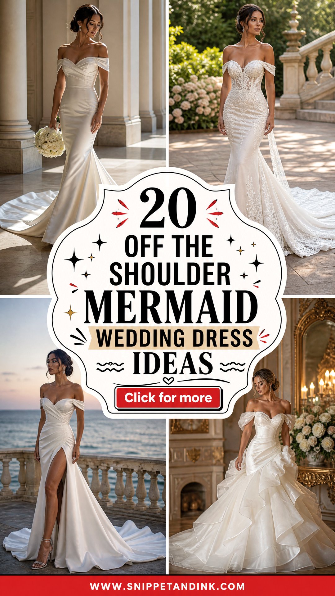 20 Off the Shoulder Mermaid Wedding Dress Ideas That Wow - 20 Off the Shoulder Mermaid Wedding Dress Ideas That Wow