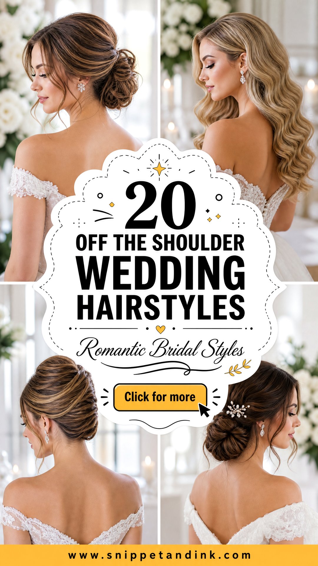 20 Off the Shoulder Wedding Hairstyles for Romantic Brides - 20 Off the Shoulder Wedding Hairstyles for Romantic Brides