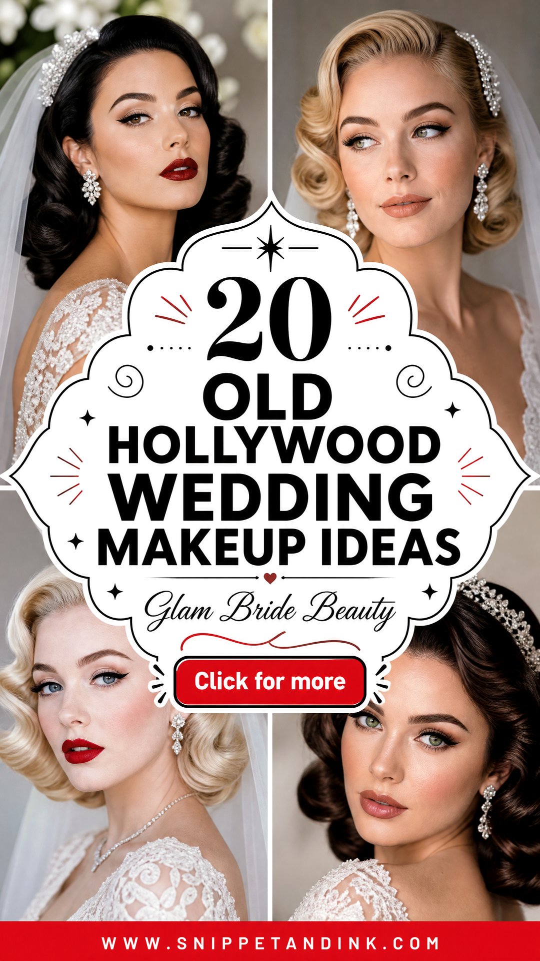 20 Old Hollywood Wedding Makeup Ideas for Glam Brides - 20 Old Hollywood Wedding Makeup Ideas for Glam Brides