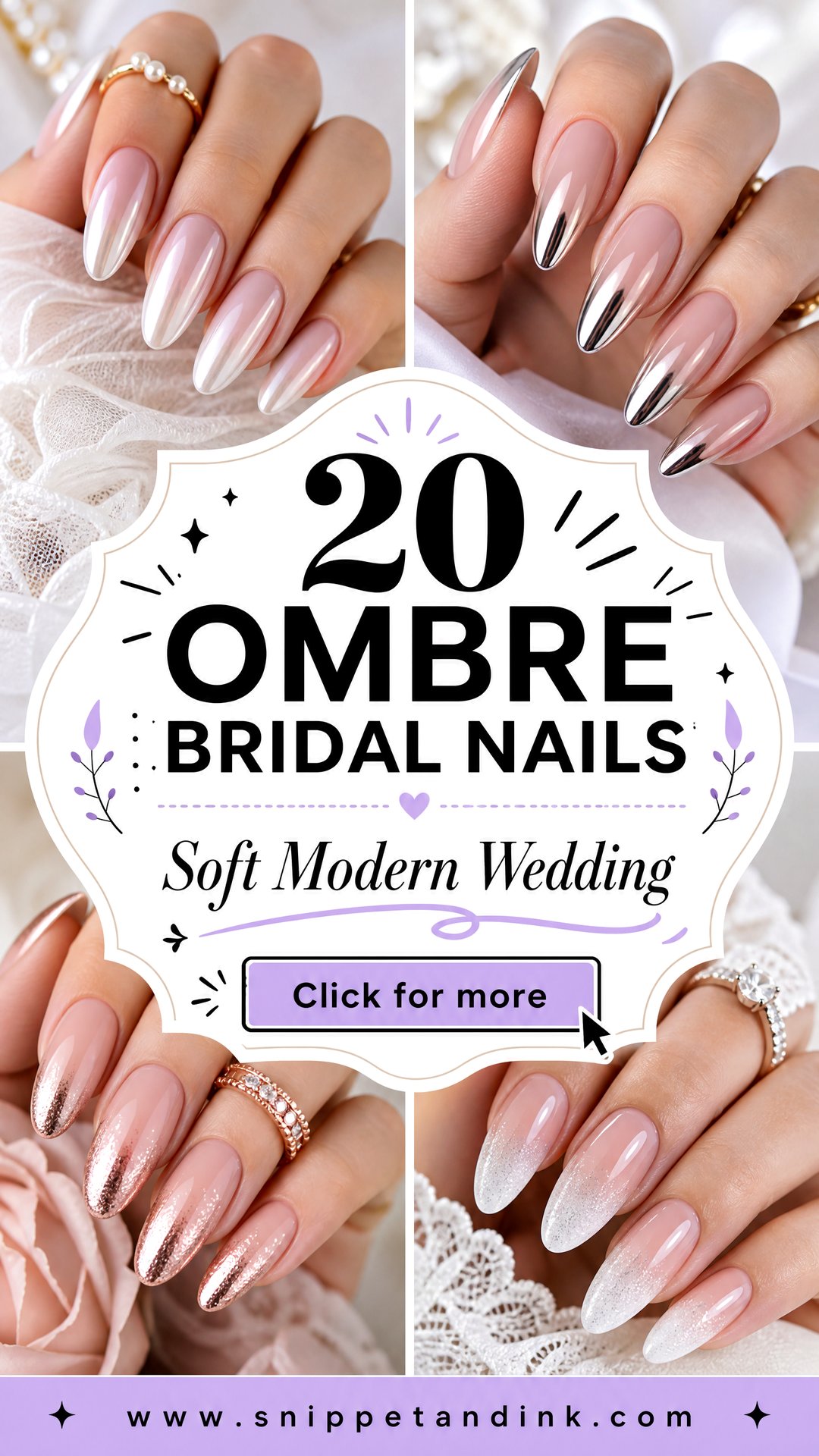 20 Ombre Bridal Nails for a Soft Modern Wedding Look - 20 Ombre Bridal Nails for a Soft, Modern Wedding Look
