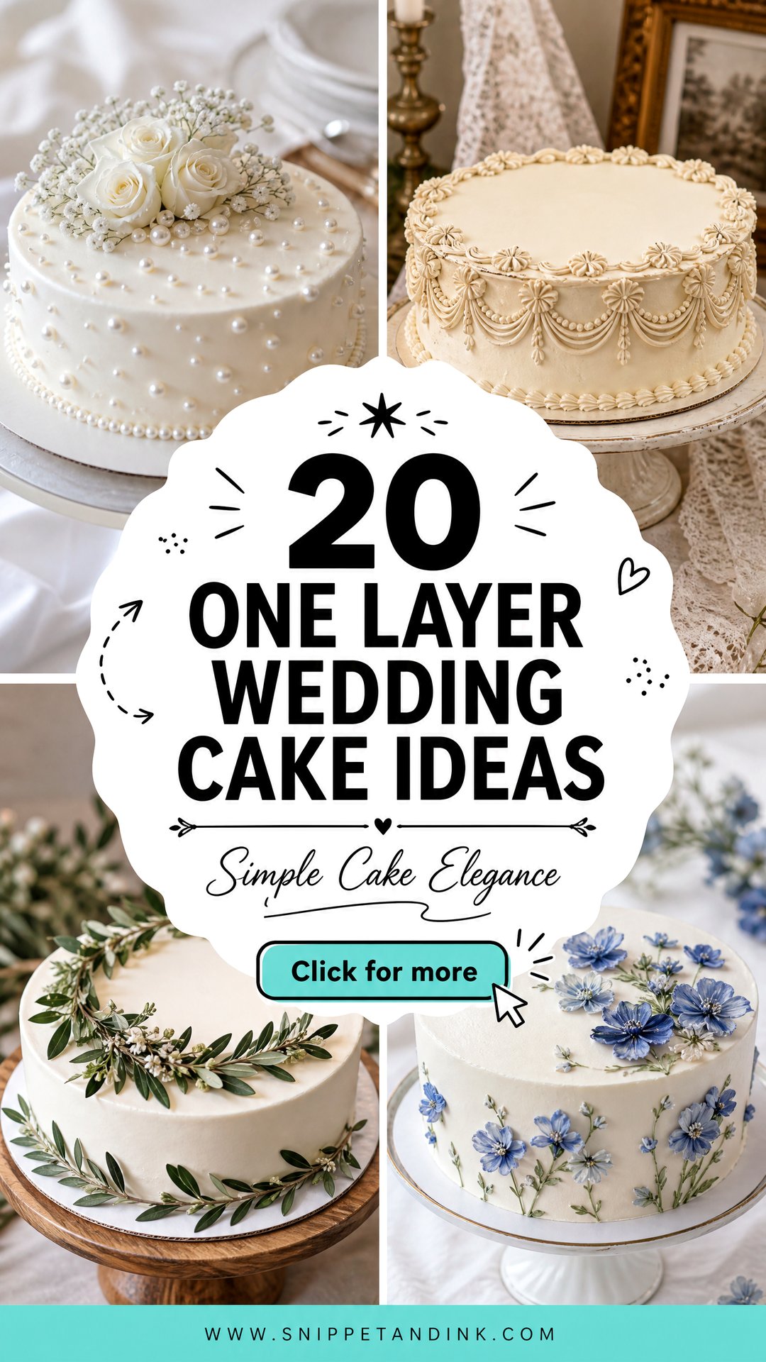 20 One Layer Wedding Cake Ideas for Simple Elegance - 20 One Layer Wedding Cake Ideas for Simple Elegance