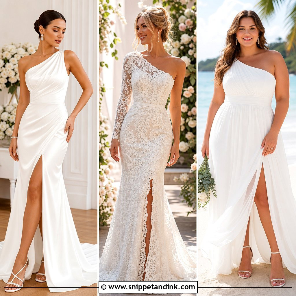 20 One Shoulder Wedding Dresses: Striking Bridal Styles