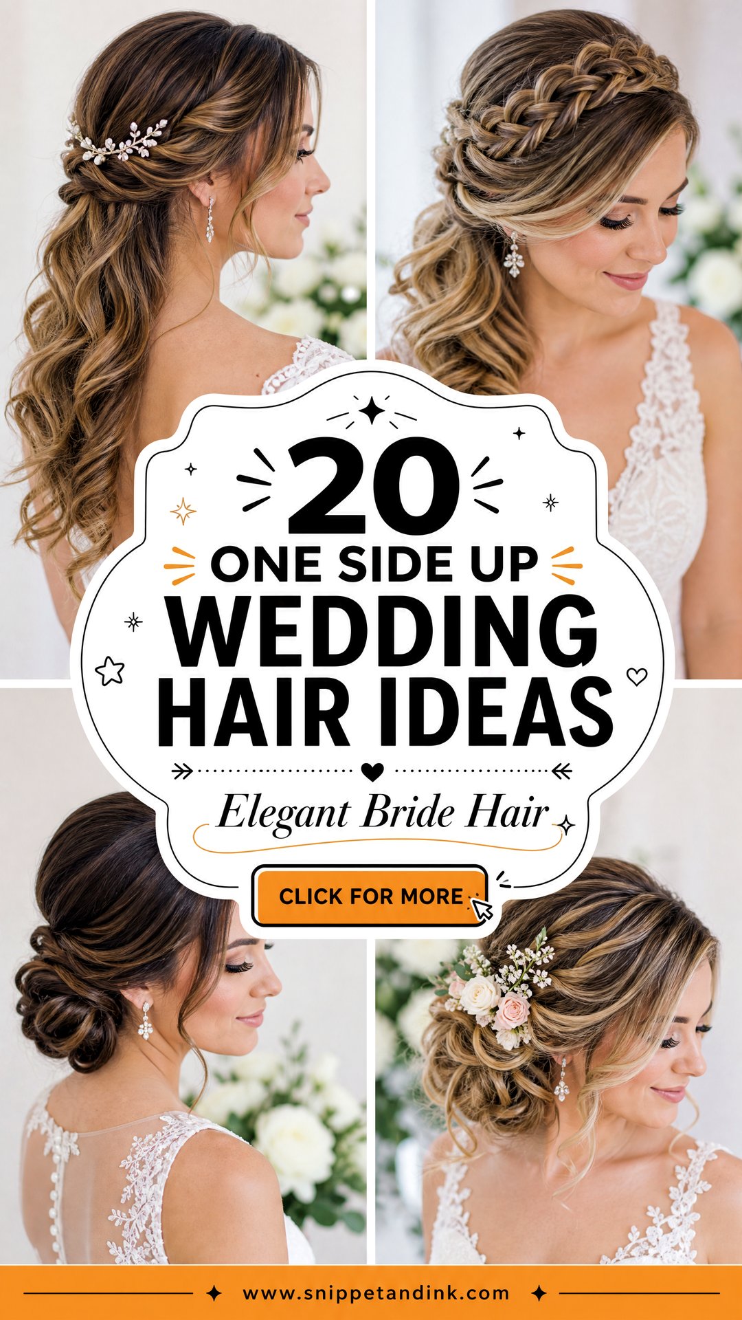 20 One Side Up Wedding Hair Ideas for Elegant Brides - 20 One Side Up Wedding Hair Ideas for Elegant Brides