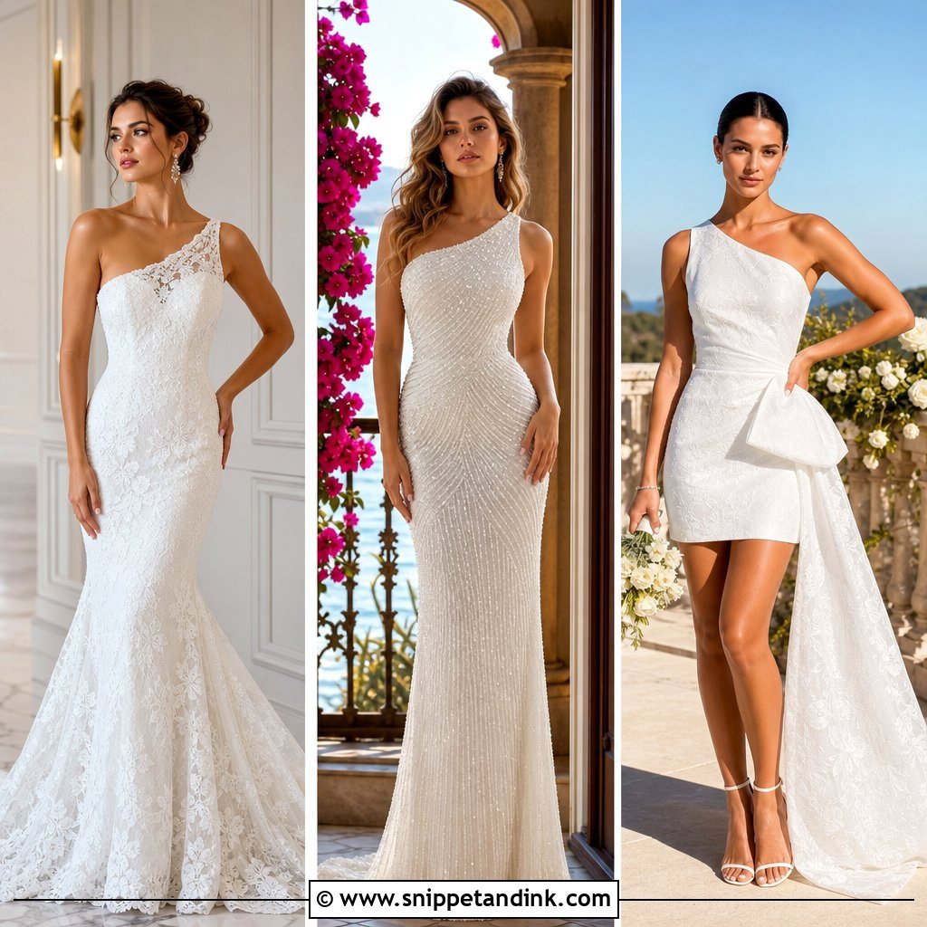 20 One Strap Wedding Dress Ideas: Chic Asymmetrical Styles
