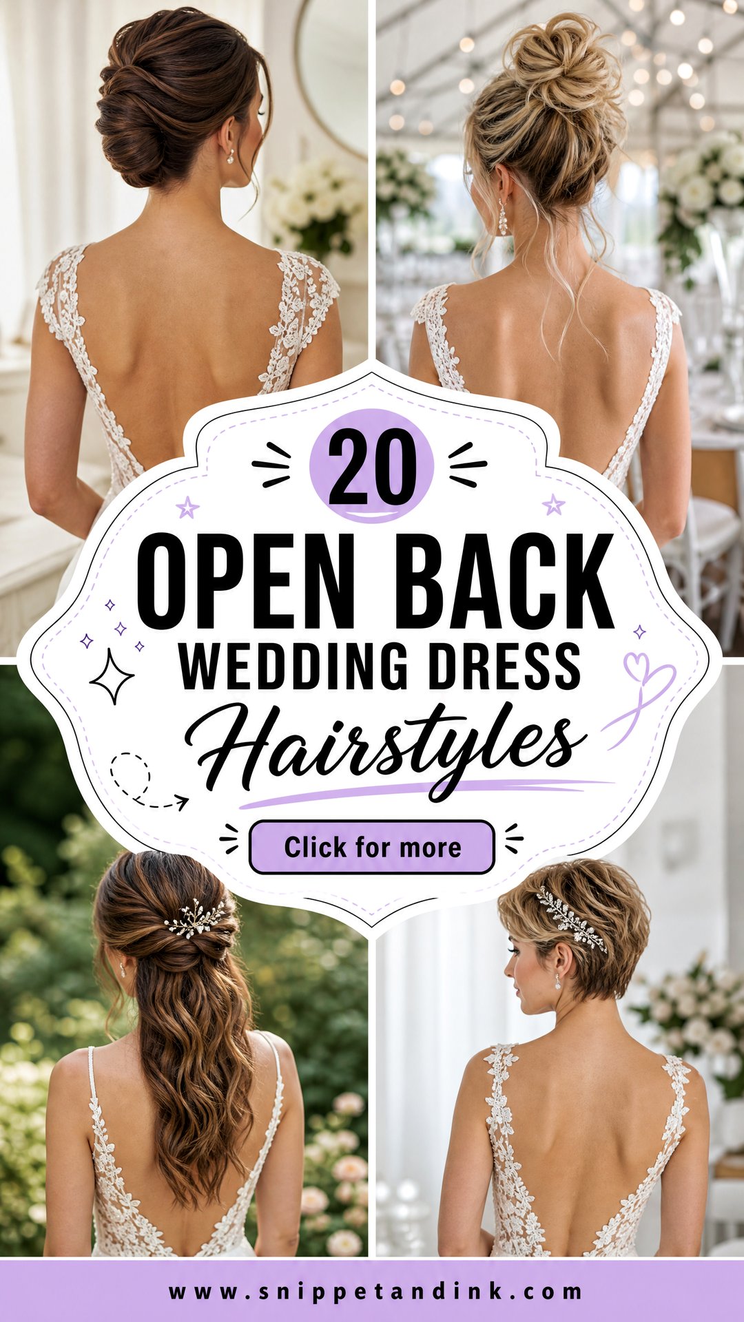 20 Open Back Wedding Dress Hairstyles Chic Hair Pairings - 20 Open Back Wedding Dress Hairstyles: Chic Hair Pairings