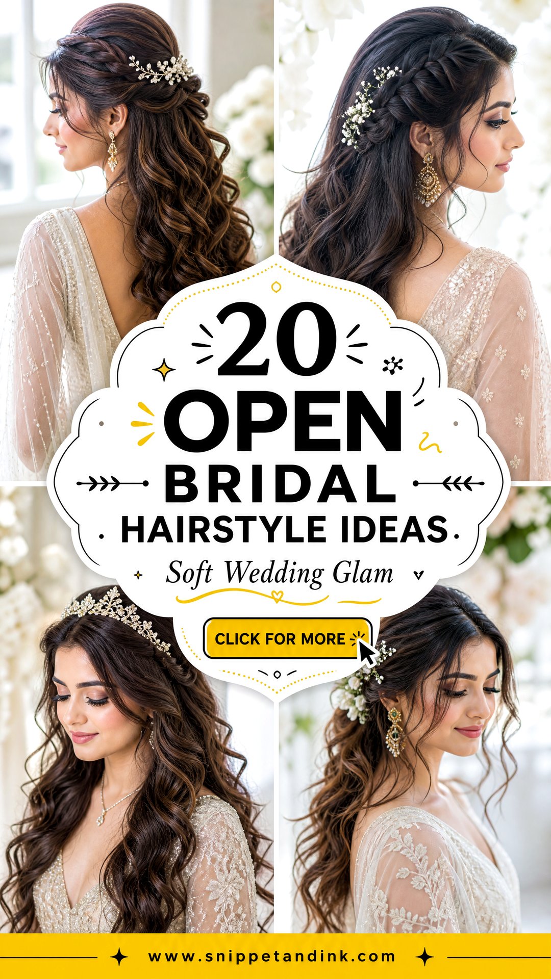 20 Open Bridal Hairstyle Ideas for Soft Wedding Glam - 20 Open Bridal Hairstyle Ideas for Soft Wedding Glam