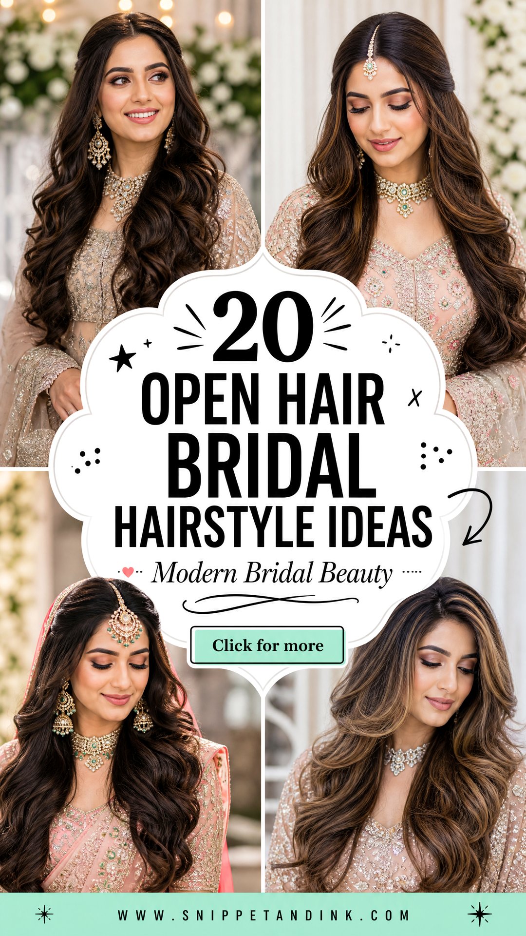 20 Open Hair Bridal Hairstyle Ideas for Modern Brides - 20 Open Hair Bridal Hairstyle Ideas for Modern Brides