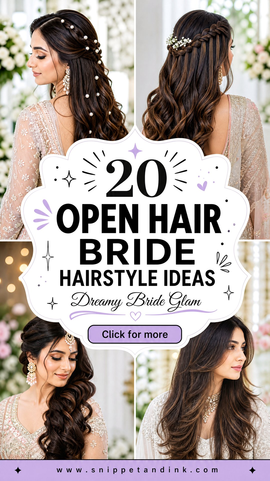 20 Open Hair Bride Hairstyle Ideas for Dreamy Glam - 20 Open Hair Bride Hairstyle Ideas for Dreamy Glam