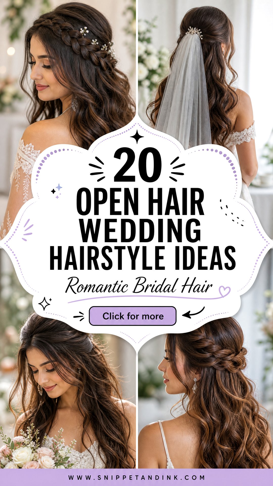 20 Open Hair Wedding Hairstyle Ideas for Romantic Brides - 20 Open Hair Wedding Hairstyle Ideas for Romantic Brides