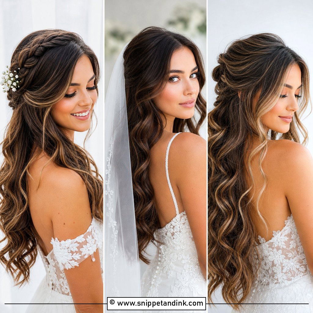 20 Open Hair Wedding Hairstyle Ideas for Romantic Brides