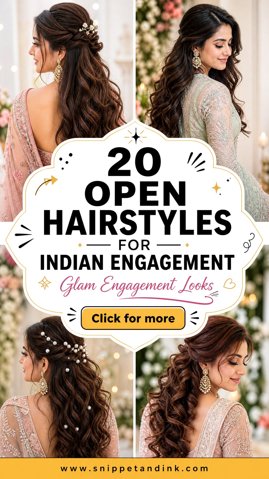 20 Open Hairstyles for Indian Engagement Glam Looks - 20 Open Hairstyles for Indian Engagement Glam Looks