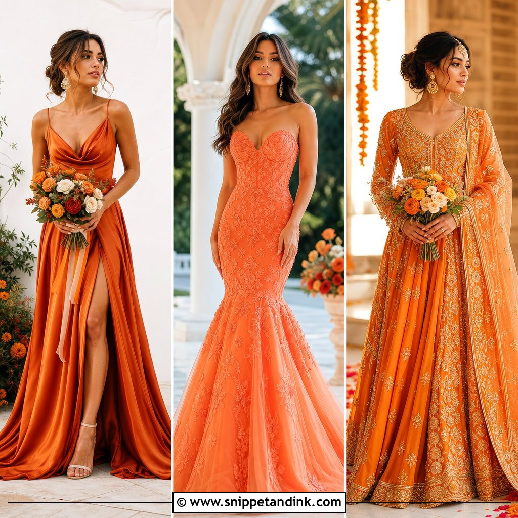 20 Orange Wedding Dresses: Bold 2025 Styles for Modern Brides