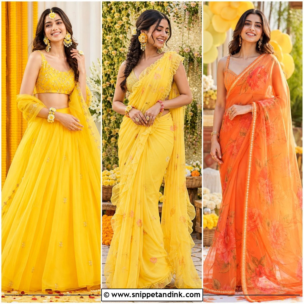 20 Organza Haldi Outfit Ideas: Breezy 2025 Looks for Brides