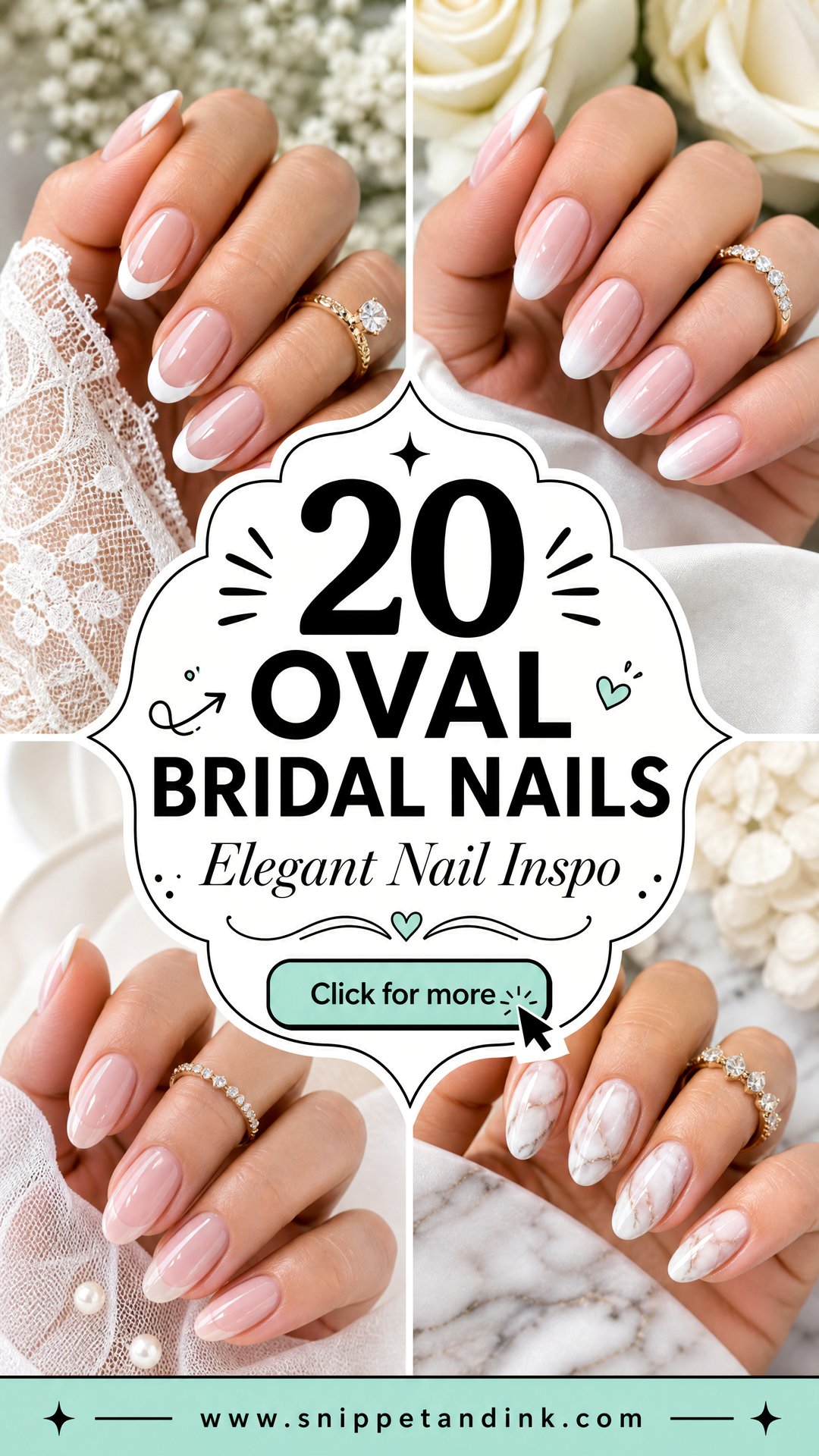20 Oval Bridal Nails for Elegant Wedding-Day Inspiration - 20 Oval Bridal Nails for Elegant Wedding-Day Inspiration
