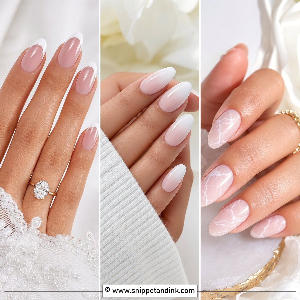 20 Oval Bridal Nails for Elegant Wedding-Day Inspiration