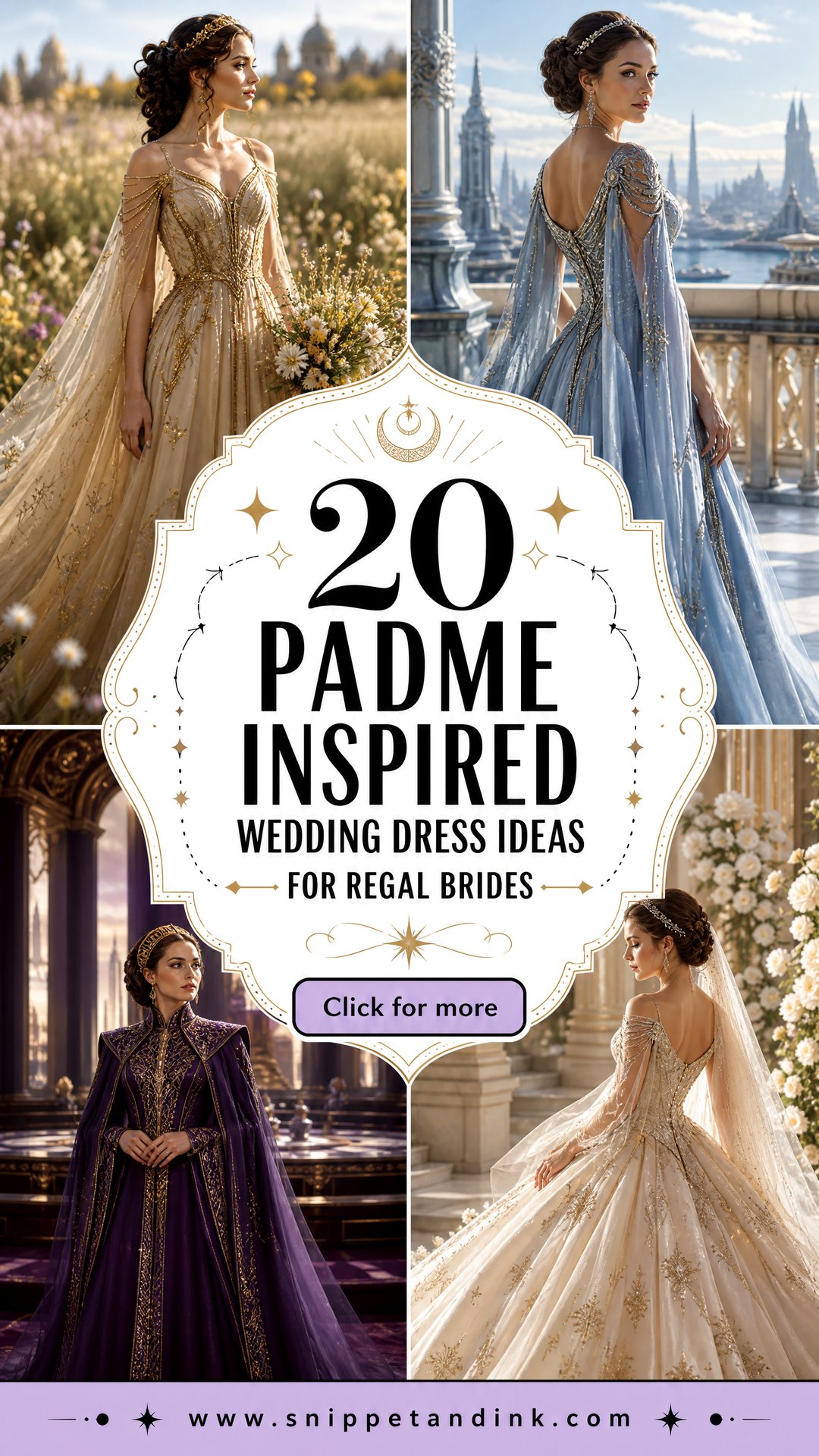 20 Padme Inspired Wedding Dress Ideas for Regal Brides - 20 Padme Inspired Wedding Dress Ideas for Regal Brides