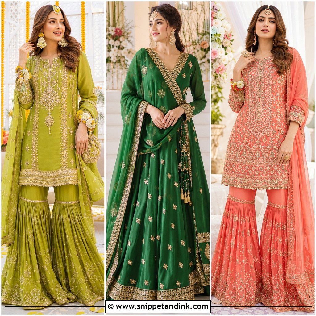 20 Pakistani Bridal Mehndi Dress Ideas for a Joyful Look
