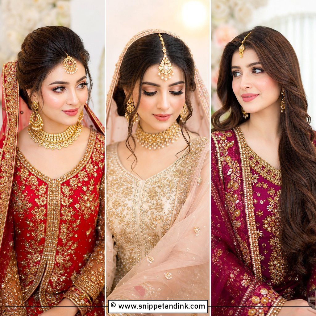 20 Pakistani Front Hair Styles for Wedding Elegance