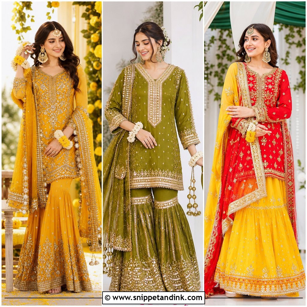 20 Pakistani Mehandi Dresses for Brides: Festive Style Picks