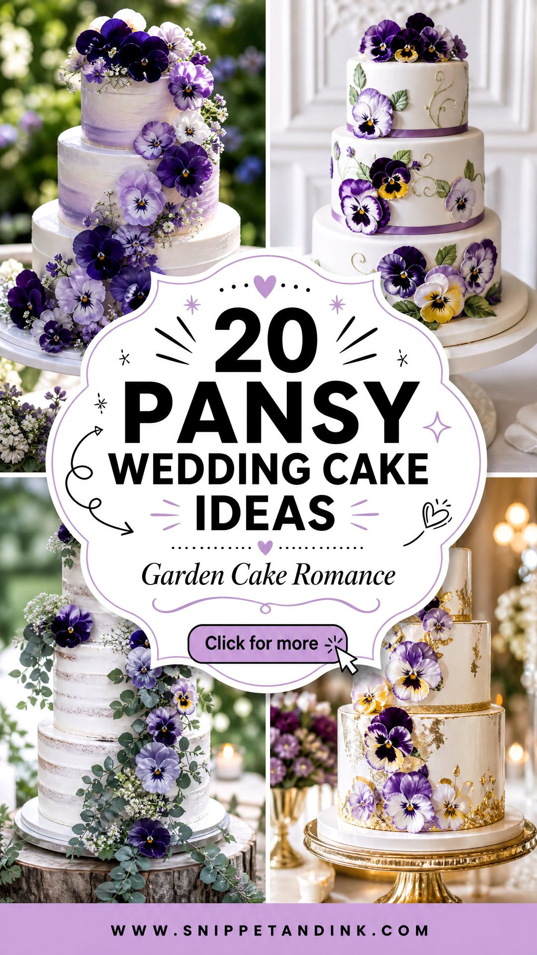 20 Pansy Wedding Cake Ideas for a Colorful Garden Romance - 20 Pansy Wedding Cake Ideas for a Colorful Garden Romance