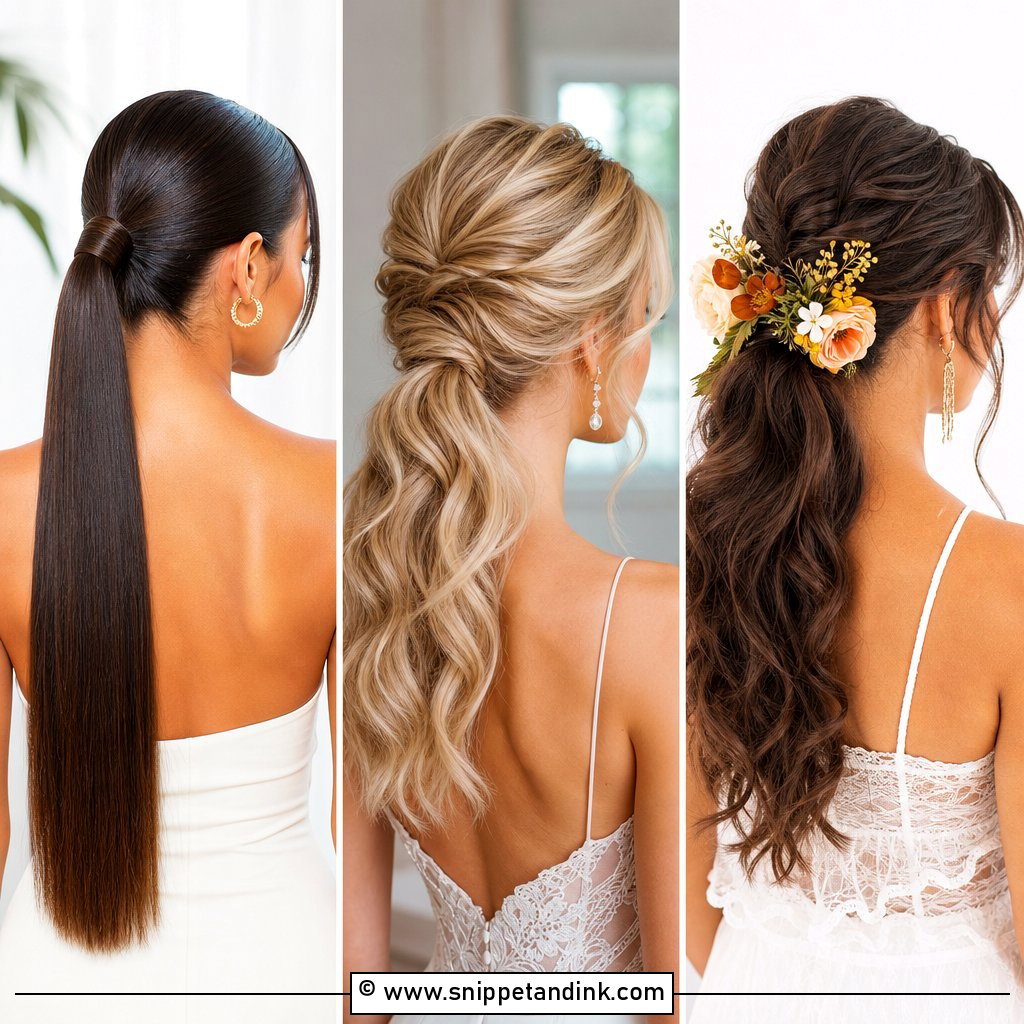 20 Party Pony Wedding Hairstyle Ideas for Glam Receptions