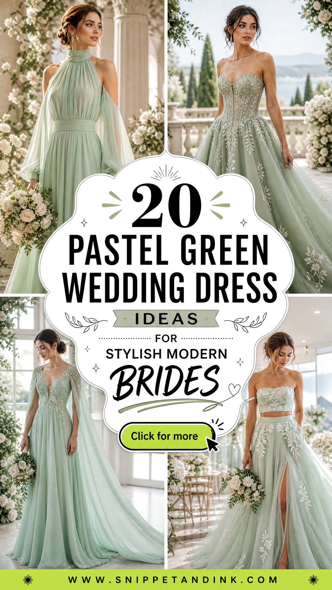 20 Pastel Green Wedding Dress Ideas for Stylish Modern Brides - 20 Pastel Green Wedding Dress Ideas for Stylish Modern Brides