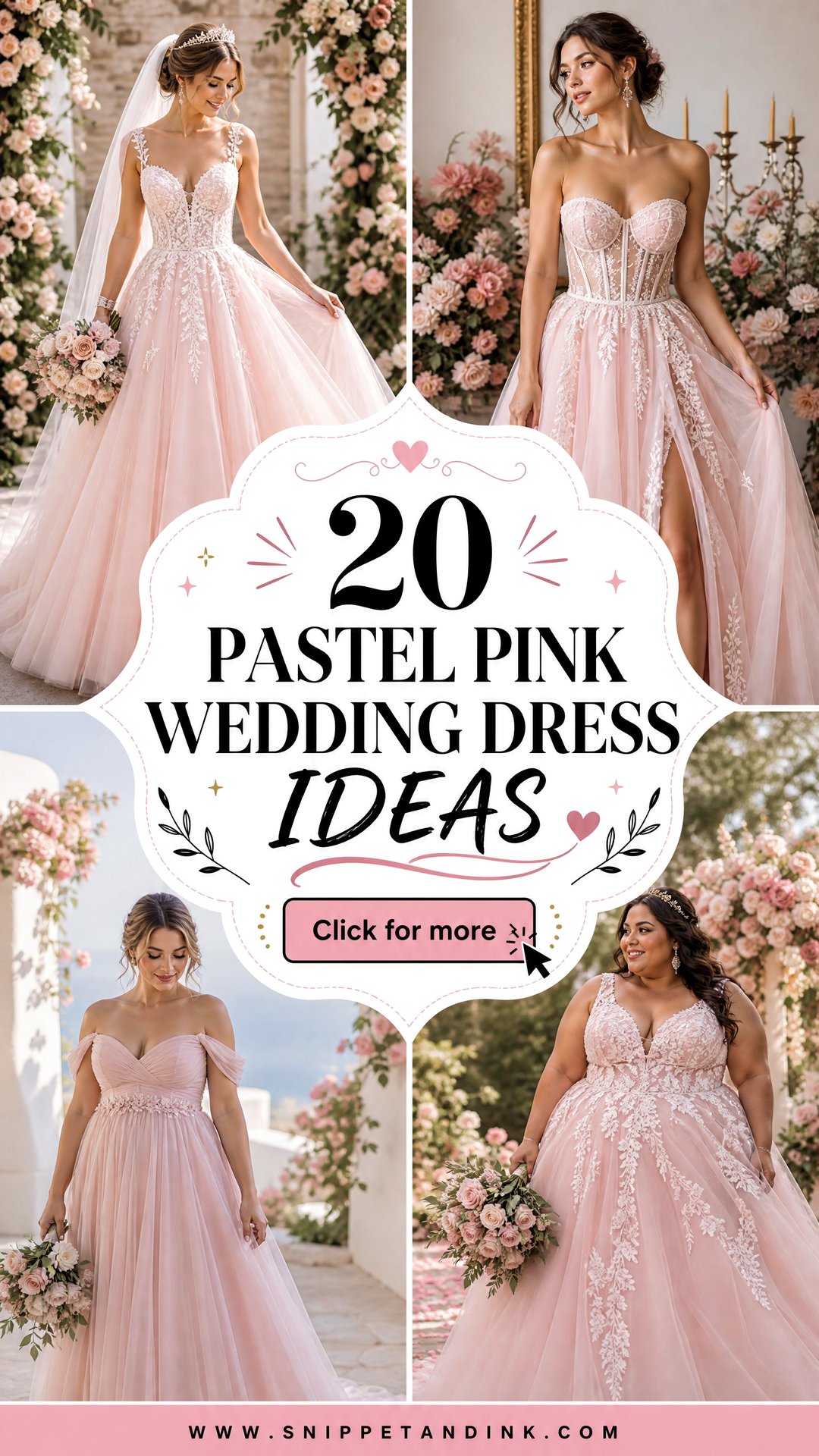 20 Pastel Pink Wedding Dress Ideas for Modern Romantic Brides - 20 Pastel Pink Wedding Dress Ideas for Modern Romantic Brides