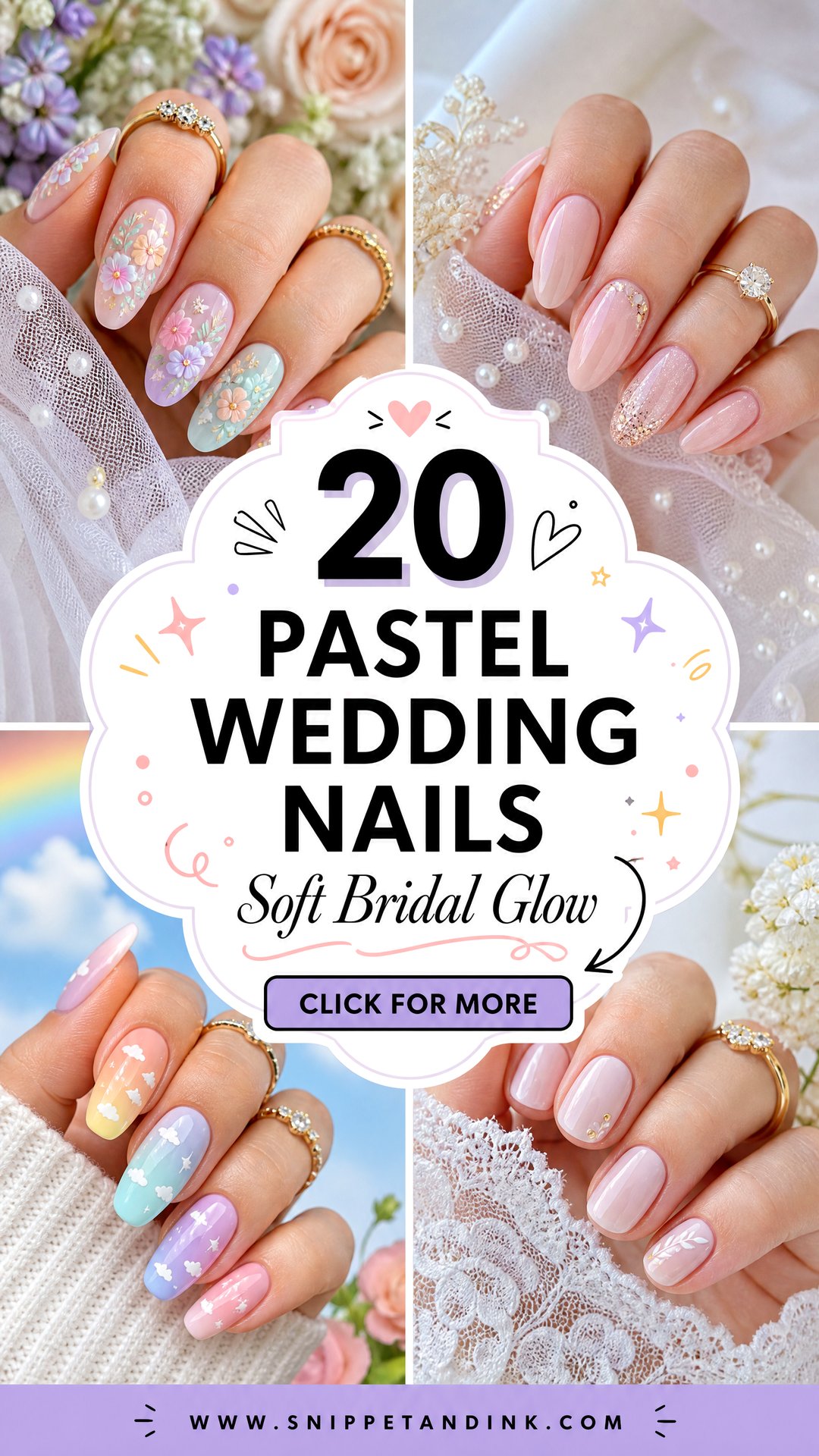20 Pastel Wedding Nails for a Soft Romantic Bridal Look - 20 Pastel Wedding Nails for a Soft Romantic Bridal Look