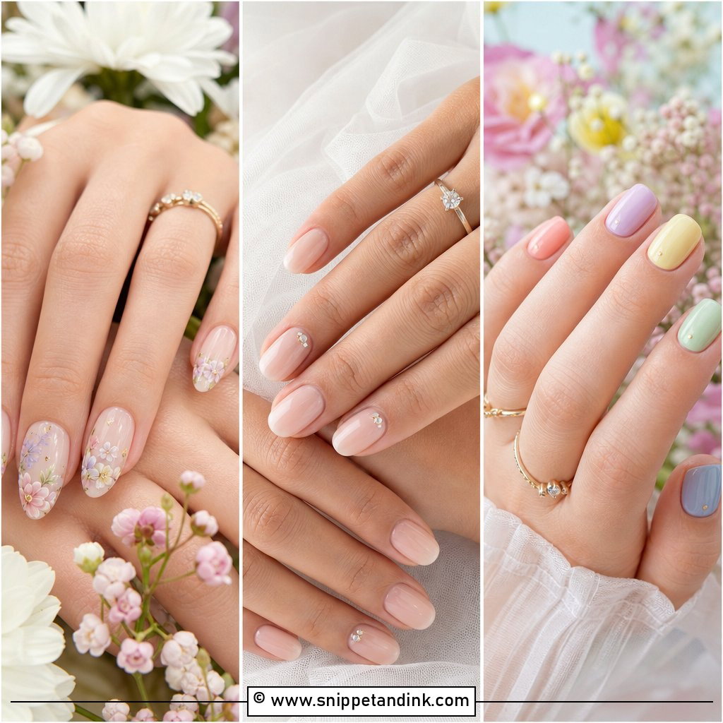 20 Pastel Wedding Nails for a Soft Romantic Bridal Look