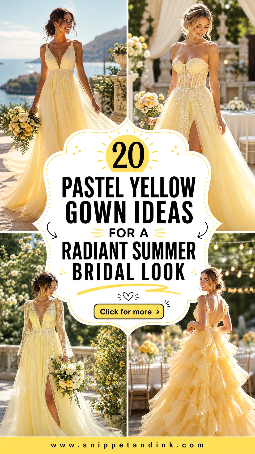 20 Pastel Yellow Gown Ideas for a Radiant Summer Bridal Look - 20 Pastel Yellow Gown Ideas for a Radiant Summer Bridal Look