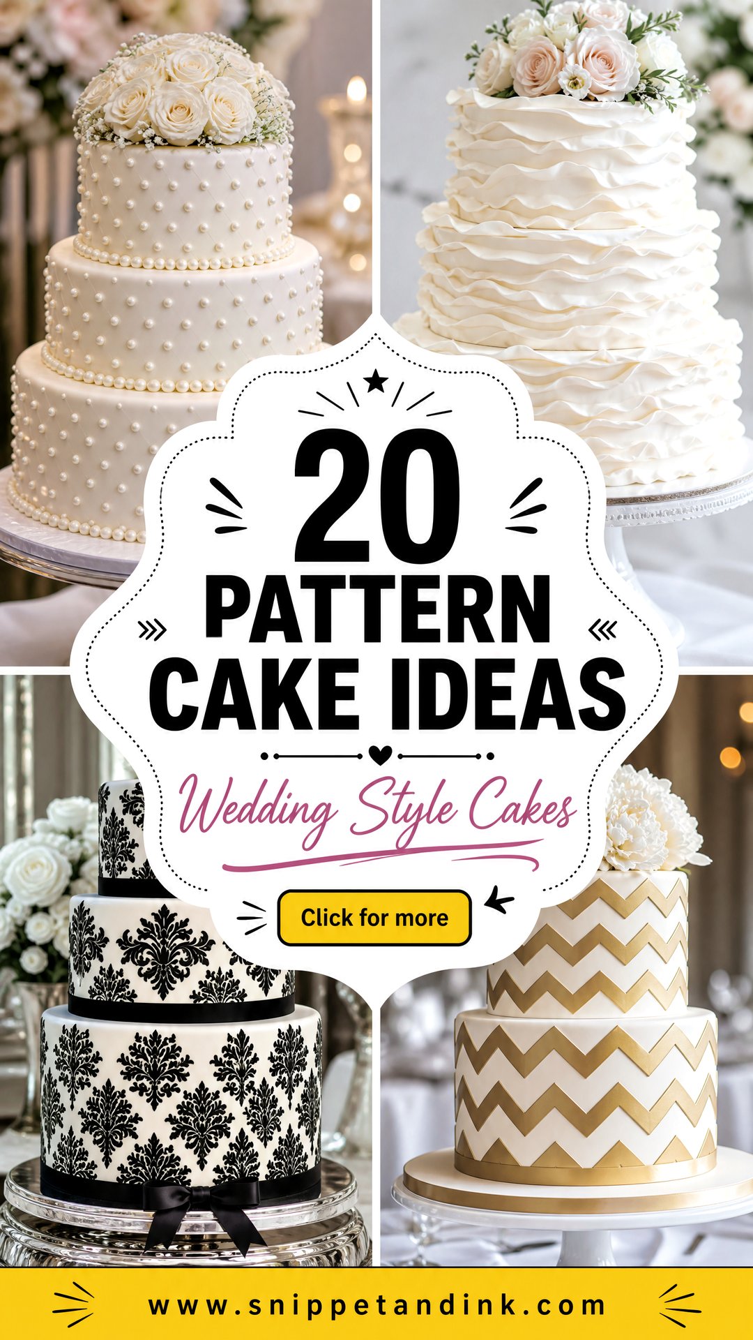 20 Pattern Cake Ideas for Wedding Celebrations With Style - 20 Pattern Cake Ideas for Wedding Celebrations With Style
