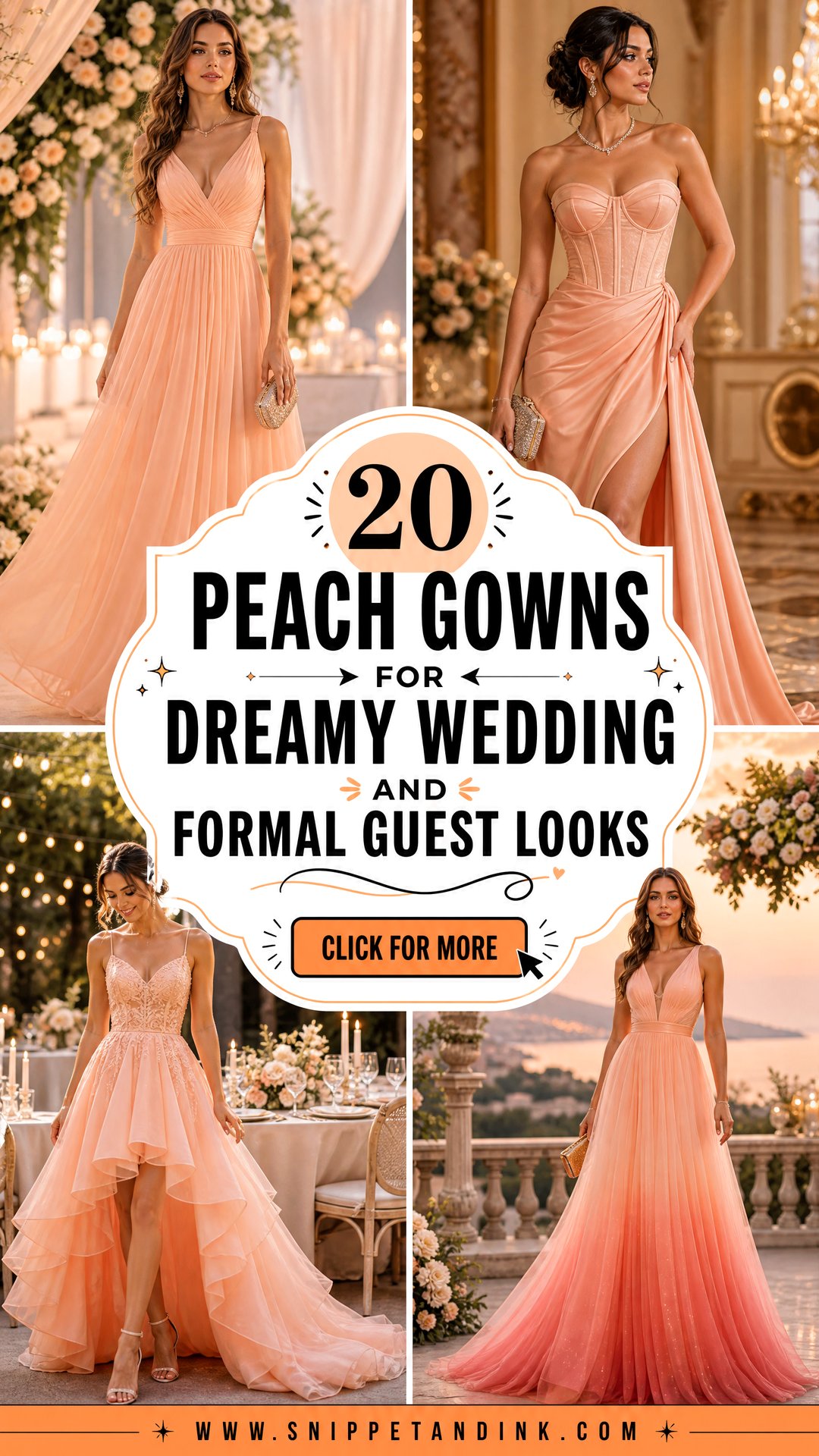 20 Peach Gowns for Dreamy Wedding and Formal Guest Looks - 20 Peach Gowns for Dreamy Wedding and Formal Guest Looks