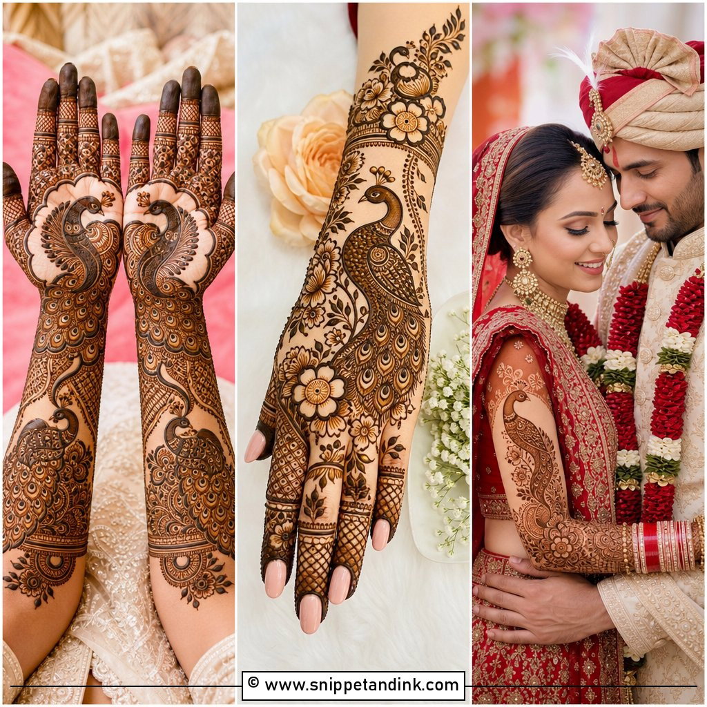 20 Peacock Bridal Mehndi Designs for Bold Bridal Style