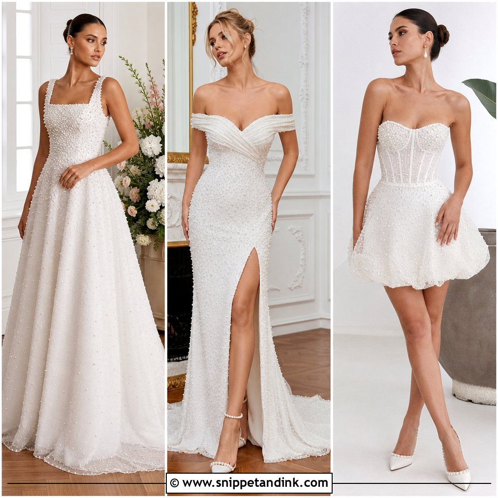 20 Pearl Bridal Dress Ideas for Timeless, Elegant Brides
