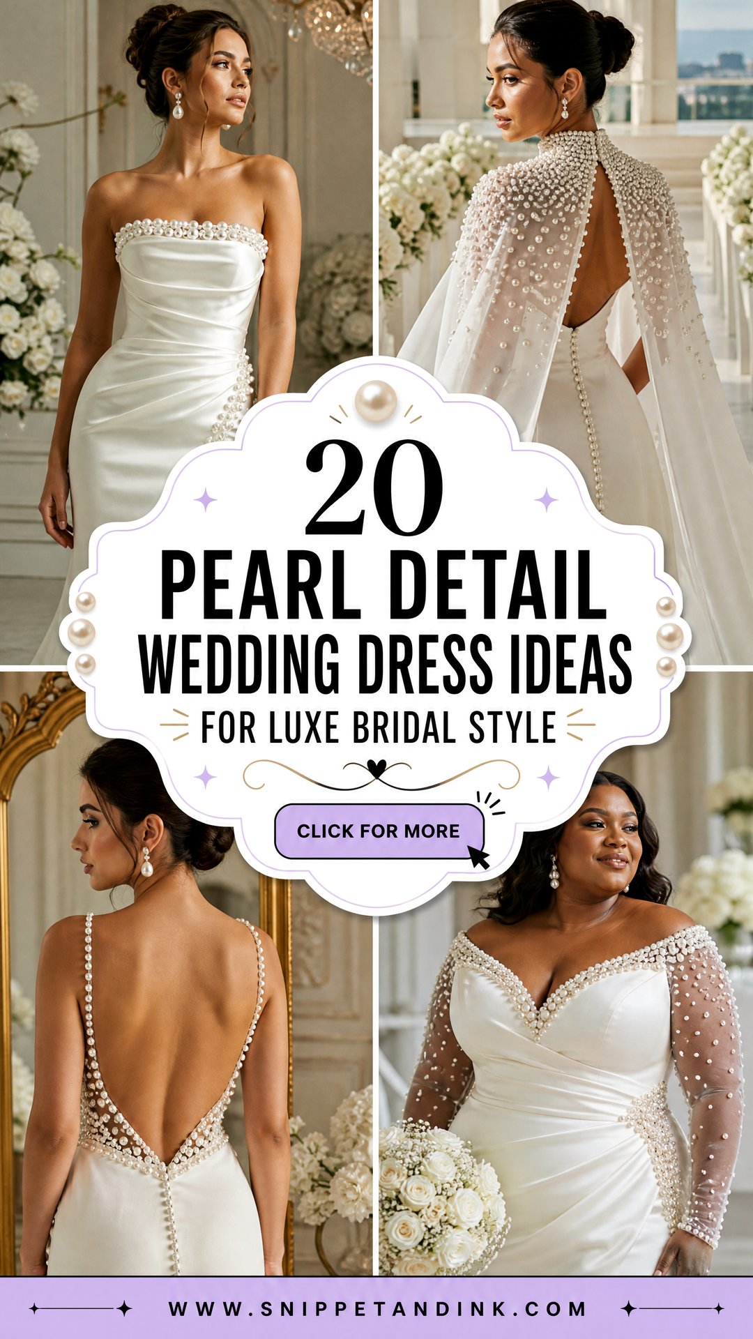 20 Pearl Detail Wedding Dress Ideas for Luxe Bridal Style - 20 Pearl Detail Wedding Dress Ideas for Luxe Bridal Style