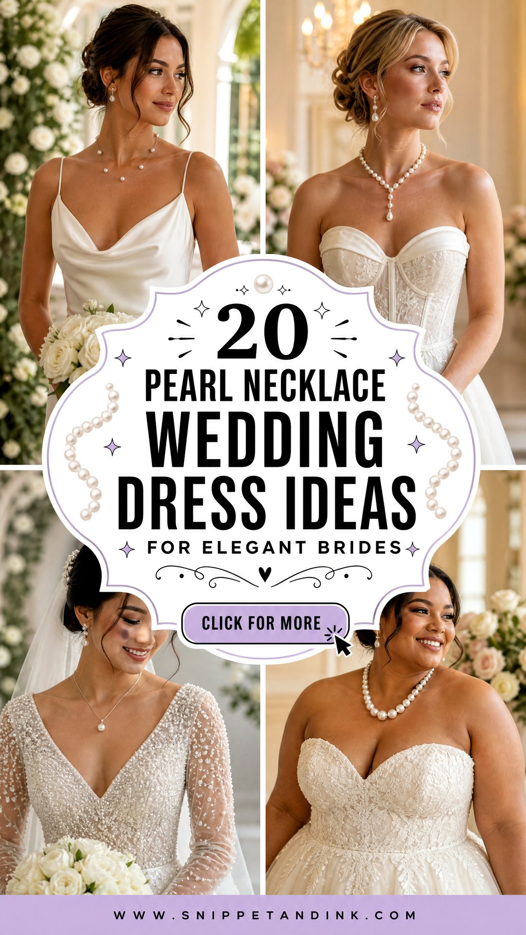 20 Pearl Necklace Wedding Dress Ideas for Elegant Brides - 20 Pearl Necklace Wedding Dress Ideas for Elegant Brides