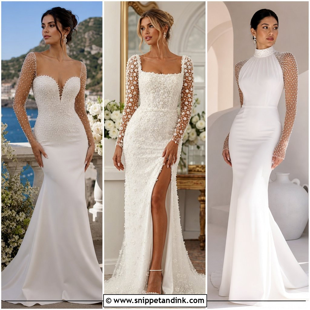 20 Pearl Sleeve Wedding Dress Ideas for a Luxe Bridal Look