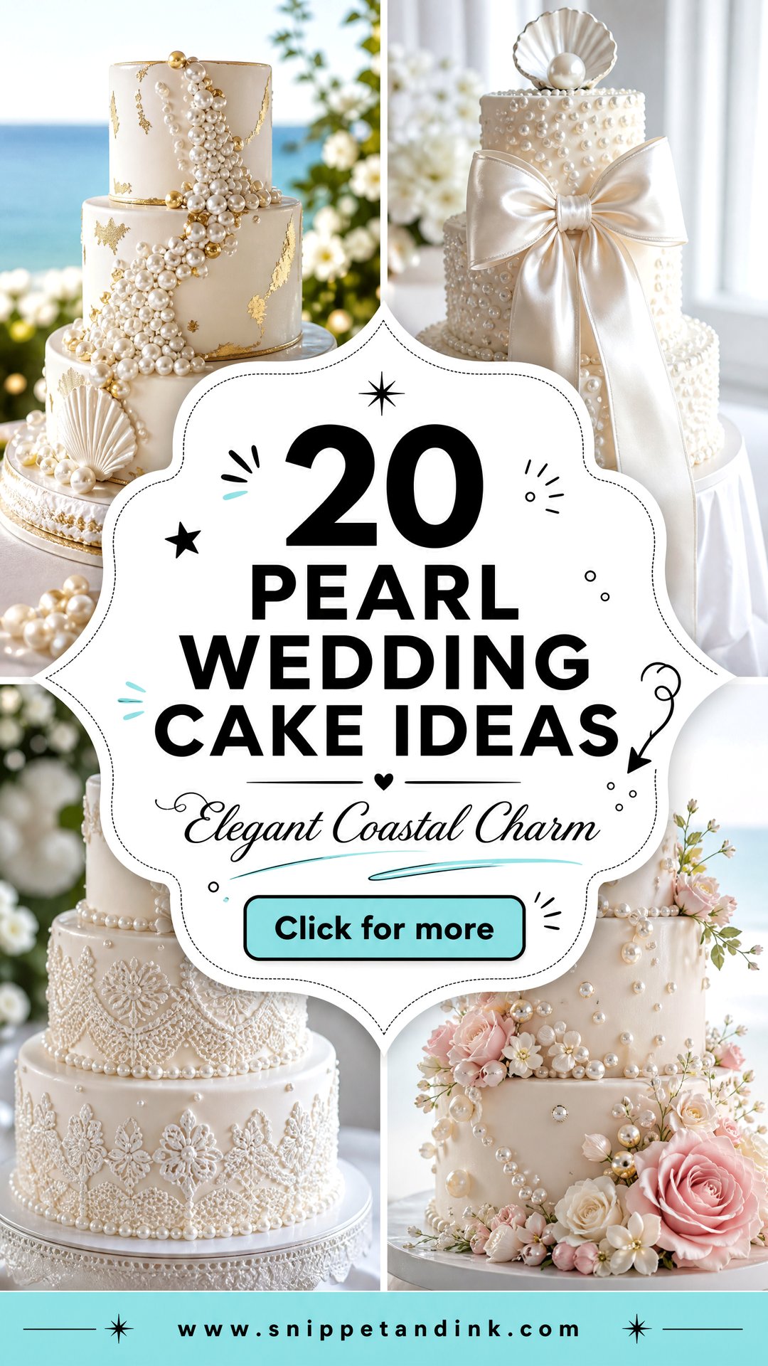 20 Pearl Wedding Cake Ideas for Elegant Coastal Charm - 20 Pearl Wedding Cake Ideas for Elegant Coastal Charm