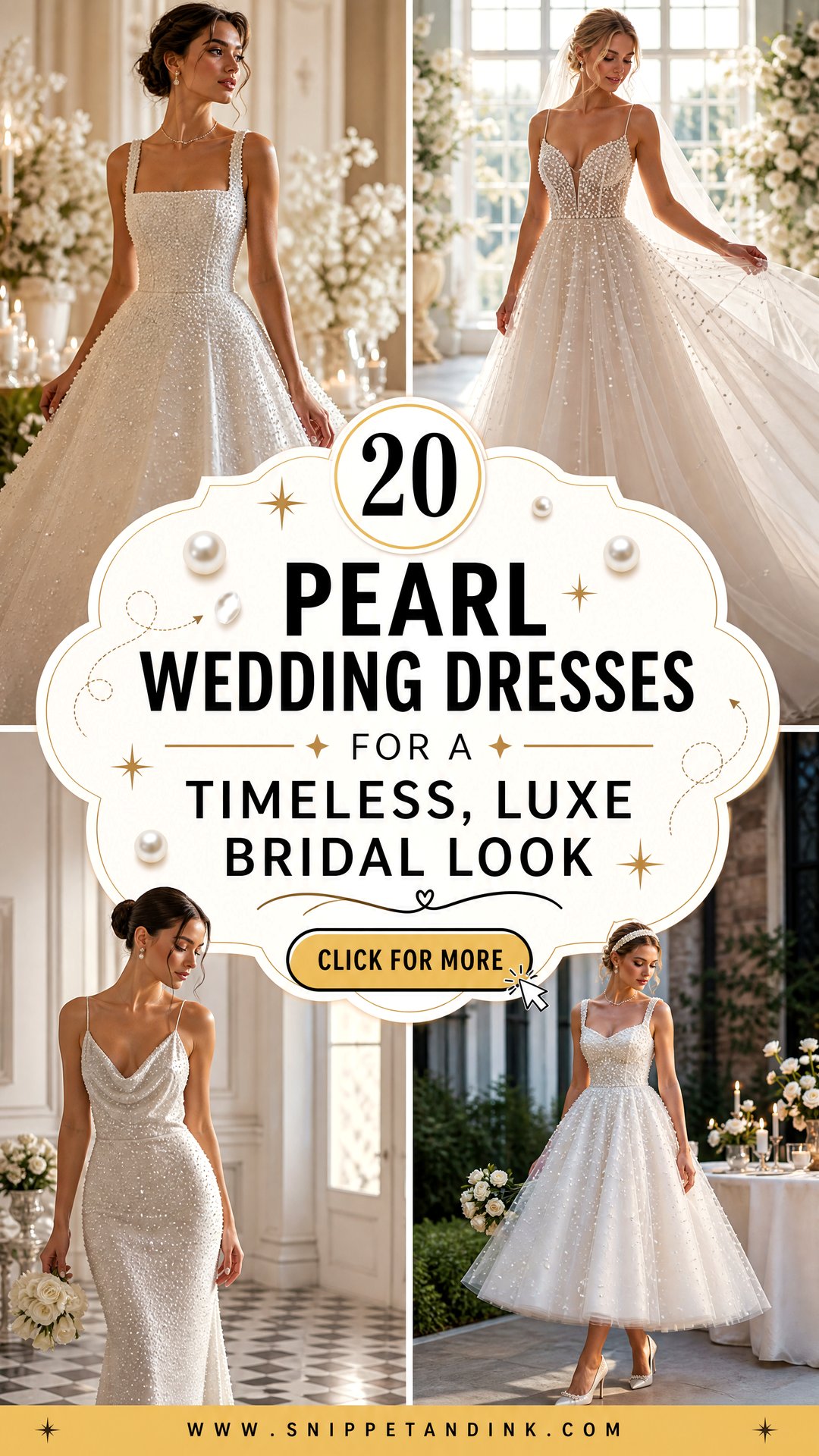 20 Pearl Wedding Dresses for a Timeless Luxe Bridal Look - 20 Pearl Wedding Dresses for a Timeless, Luxe Bridal Look
