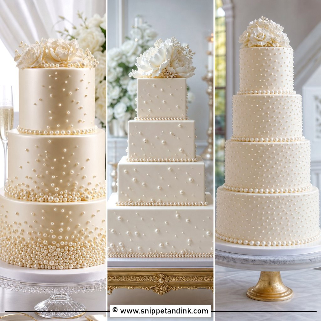 20 Pearls Cake Ideas for Wedding Elegant Luxe Designs